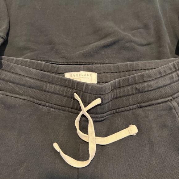 Everlane Women’s Small 100% Cotton Sweatshirt Sweatpants Set Cornflower Black - Picture 3 of 10